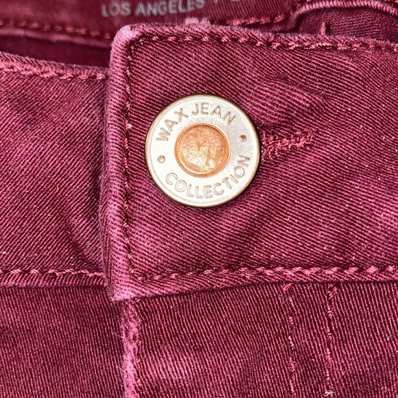 Basic Wear Wax Jean Burgundy Mid Rise Jeans - Picture 4 of 4